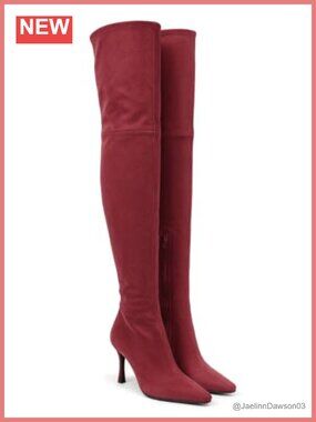 Over the Knee High Boots Kitten Heel Zip Faux Suede Thigh High Boots